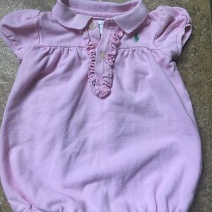Ralph Lauren 18 mo onesie light pink EUC